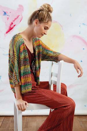 Strickset Jacke Lang Yarns KARMA mit Anleitung in garnwelt-Box