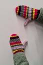Knitting set Mittens, collar, hat  with knitting instructions in garnwelt box in size S