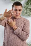 Knitting set Mens sweater  with knitting instructions in garnwelt box in size M