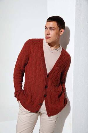 Knitting set Mens cardigan NORMA with knitting instructions in garnwelt box