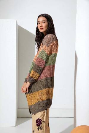 Knitting set Long cardigan LINO with knitting instructions in garnwelt box