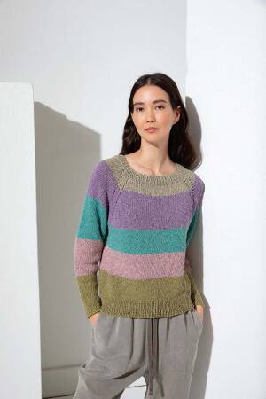 Strickset Pullover Top Down Lang Yarns KIMBERLEY mit Anleitung in garnwelt-Box S-M