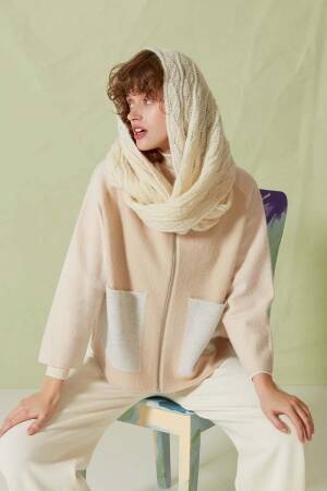 Knitting set Double loop cowl ZEN with knitting instructions in garnwelt box in size ca 41 x 170 cm