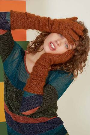 Strickset Lange Fingerhandschuhe Lang Yarns LACE LAMELAME mit Anleitung in garnwelt-Box