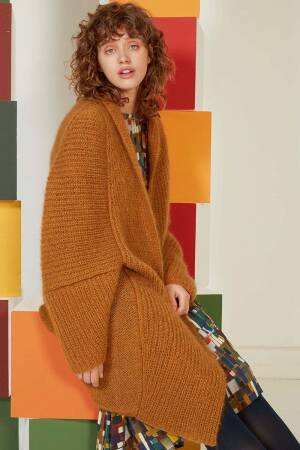 Strickset Mantel Lang Yarns MOHAIR LUXE mit Anleitung in garnwelt-Box