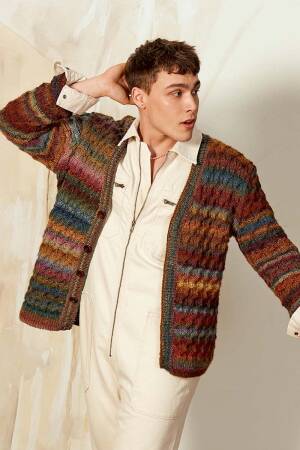 Strickset Herrenjacke Lang Yarns FRIDA mit Anleitung in garnwelt-Box