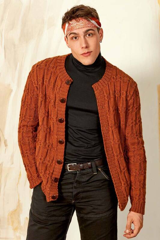Strickset Herrenjacke  mit Anleitung in garnwelt-Box in Gre L