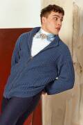 Knitting set Mens cardigan MERINO 150 with knitting instructions in garnwelt box in size L