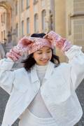 Strickset Stirnband Lang YarnsSNOWFLAKE mit Anleitung in...