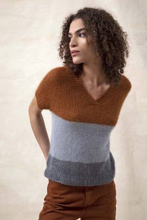 Strickset V-Pullunder Top Down Lang Yarns LACE mit Anleitung in garnwelt-Box S