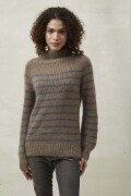 Strickset Pullover mit Streifen Top Down Lang Yarns LACE mit Anleitung in garnwelt-Box M