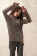 Strickset Pullover mit Streifen Top Down Lang Yarns LACE mit Anleitung in garnwelt-Box M
