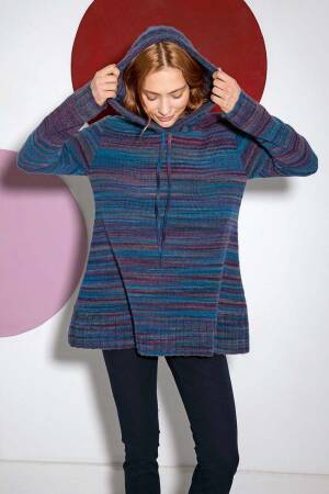 Strickset Kapuzenpullover Lang Yarns REINA mit Anleitung in garnwelt-Box S