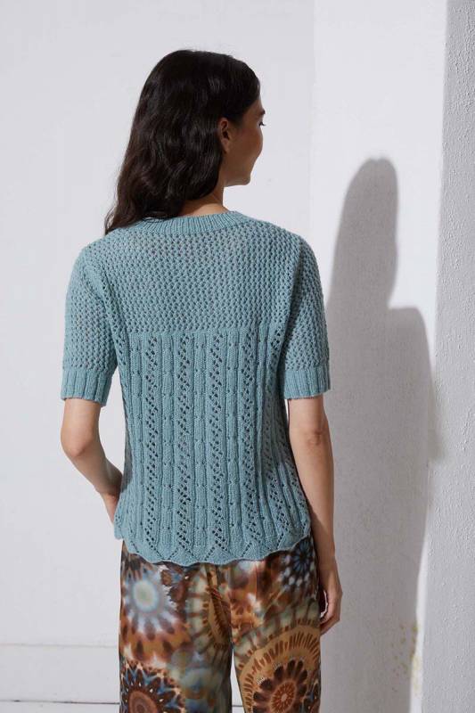 Knitting instructions Short-sleeved sweater 272-59 LANGYARNS REGINA as download