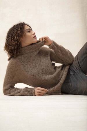 Strickanleitung Pullover mit Rollkragen Top Down PTO-048_06 LANGYARNS LACE als download