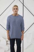 Knitting set Mens sweater LIZA with knitting instructions in garnwelt box in size S