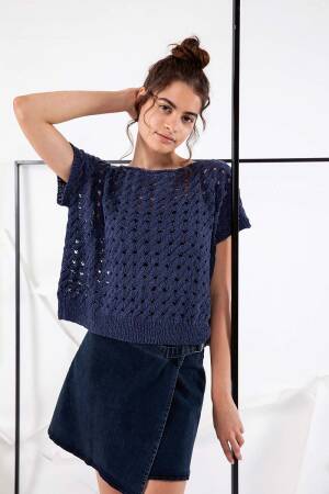 Strickset Pullover Lang Yarns LINO mit Anleitung in garnwelt-Box