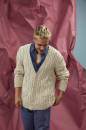 Knitting set Mens cardigan NORMA with knitting instructions in garnwelt box in size S-M