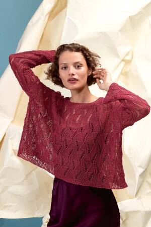 Knitting set Sweater CREALINO with knitting instructions in garnwelt box in size S-M