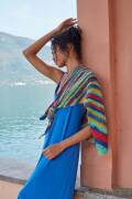 Strickset Triangular shawl WADWOOLADDICTSSUNSHINECOLOR HEAT WAVES mit Anleitung in garnwelt-Box