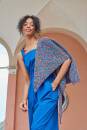Strickset Triangular shawl WADWOOLADDICTSSUNSHINECOLOR HEAT WAVES mit Anleitung in garnwelt-Box ca 140 x 60 cm