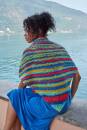Strickset Triangular shawl WADWOOLADDICTSSUNSHINECOLOR HEAT WAVES mit Anleitung in garnwelt-Box ca 140 x 60 cm