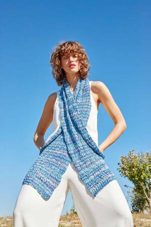 Strickset Schal Lang Yarns TROPICAL mit Anleitung in garnwelt-Box ca 33 x 186 cm