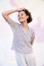 Knitting set Short-sleeved sweater  with knitting instructions in garnwelt box in size S-M
