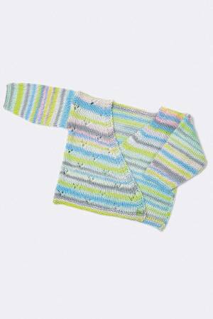 Strickset Wickeljacke Lang Yarns MERINO  BEBE COLOR mit Anleitung in garnwelt-Box