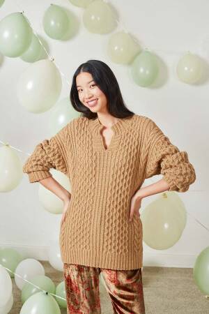 Knitting set Sweater REGINA with knitting instructions in garnwelt box in size S-M