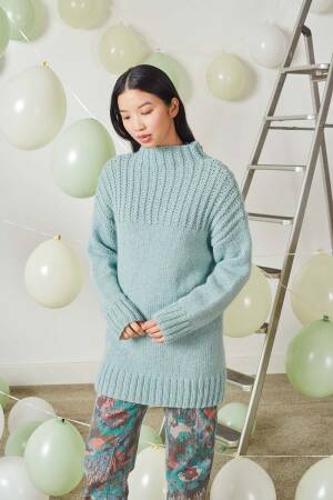 Strickset Pullover Lang Yarns LAMBSWOOL  LACE LAME GRETA mit Anleitung in garnwelt-Box