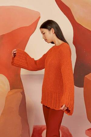 Strickset Pullover Lang Yarns ALPACA SOXX PLY VIOLET mit Anleitung in garnwelt-Box S-M