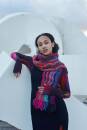 Knitting set Scarf crocheted lenght-wise MYSTERY with knitting instructions in garnwelt box