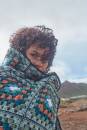 Strickset Plaid Lang Yarns Poseidon ZELIA mit Anleitung in garnwelt-Box