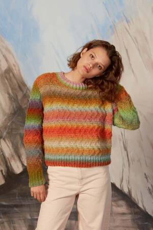 Strickset Pullover Lang YarnsOrion LARA mit Anleitung in garnwelt-Box