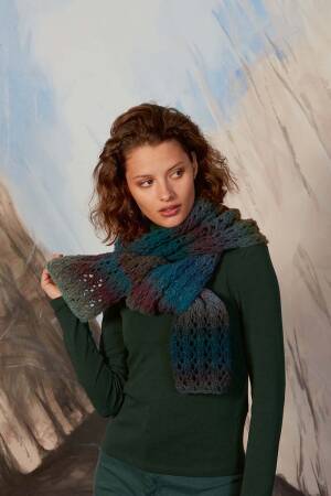 Strickset Schal Lang YarnsOrion IRIS mit Anleitung in garnwelt-Box