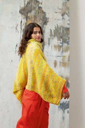 Strickset Cape Lang Yarns Cloud Tweed GISELA mit Anleitung in garnwelt-Box one size