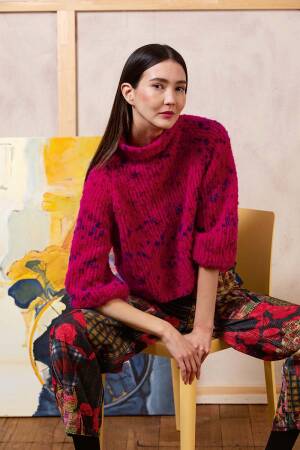 Strickset Raglanpullover Lang YarnsPhoenix Tweed ANOUK mit Anleitung in garnwelt-Box