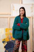 Strickset Jacke Lang YarnsPhoenix Tweed DIANA mit Anleitung in garnwelt-Box S-M