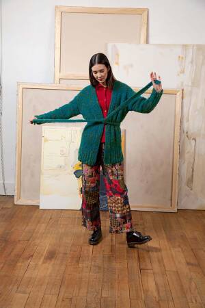 Strickset Jacke Lang YarnsPhoenix Tweed IRMA mit Anleitung in garnwelt-Box S