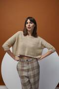 Knitting set Cropped sweater VAYA with knitting...