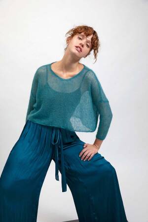 Strickset Pullover Lang Yarns Mohair  ANNIKA mit Anleitung in garnwelt-Box