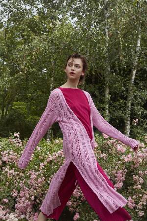 Knitting set Long cardigan BLISS with knitting instructions in garnwelt box