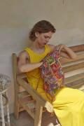 Strickset Crocheted gym bag WAD WOOLADDICTS Artsy CONFETTI PARTY mit Anleitung in garnwelt-Box ca 38 x 48 cm