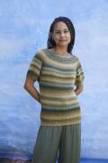 Knitting instructions Short-sleeved sweater Top Down PTO-071_08 LANGYARNS Silk Color as download