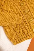 Strickset Cardigan mit Zöpfen Lang Yarns Poseidon VIOLA mit Anleitung in garnwelt-Box 104