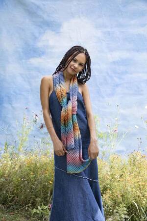 Strickset Schal Lang Yarns Silk Color MELINA mit Anleitung in garnwelt-Box ca 35 x 150 cm