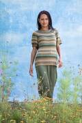 Strickset Kurzarmpullover Top Down Lang Yarns Silk Color ROMINA mit Anleitung in garnwelt-Box S