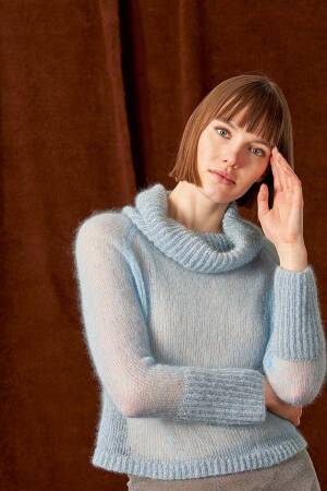 Strickset Pullover Lang Yarns Mohair   Astra LADINA mit Anleitung in garnwelt-Box