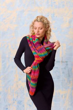 Strickset Schal Lang Yarns Cashmere Light Color LAREA mit Anleitung in garnwelt-Box